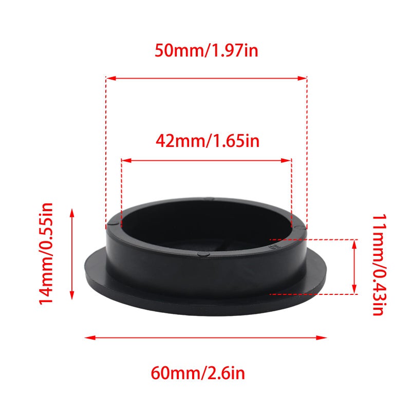 Adyoney 6 Pcs 50mm / 2 Inch Black Cable Cord Grommets, Rubber Desk Grommets for Table Computer Desk Wire Organizer TV Console and Other Furnitures Cover - Image 2
